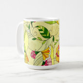 Retro Abstrakte BlumenCollage Tasse (Vorderseite Links)