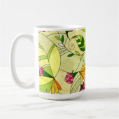 Retro Abstrakte BlumenCollage Tasse (Links)