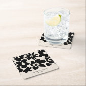 Retro Abstrakte Blumenhochzeit Rechteckiger Pappuntersetzer (Vor Ort)