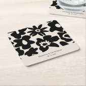 Retro Abstrakte Blumenhochzeit Rechteckiger Pappuntersetzer (angewinkelt)