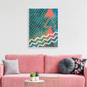 Retro Abstrakte Dreiecke mit vier Punkten Leinwanddruck (Insitu (Wohnzimmer))