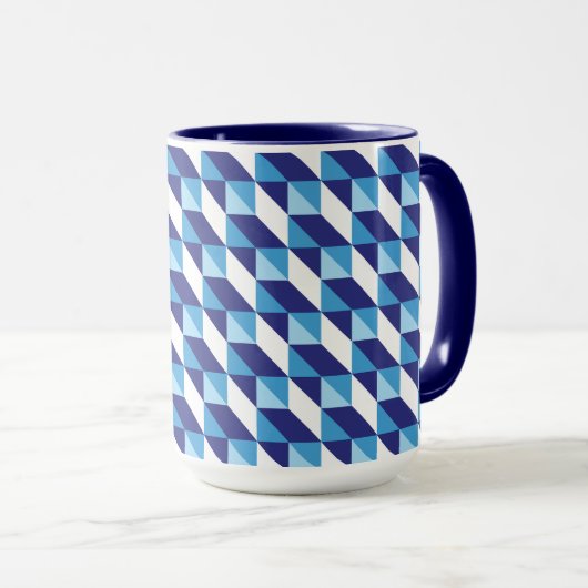 Retro-Abstrakte Farbtöne des geometrischen Musters Tasse (VorderseiteRechts)