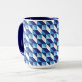 Retro-Abstrakte Farbtöne des geometrischen Musters Tasse (Vorderseite Links)