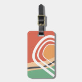 Retro-abstrakte Formen, bunte Kunstwerke Gepäckanhänger (Vorderseite vertikal)