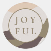 Retro Abstrakte Freude Weihnachten Runder Aufkleber (Vorderseite)