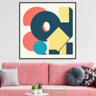 Retro Abstrakte Geometrische Risograph-Kunst-Desig Fotodruck