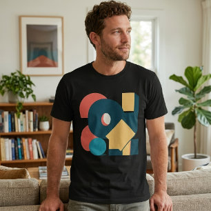 Retro Abstrakte Geometrische Risograph-Kunst-Desig T-Shirt
