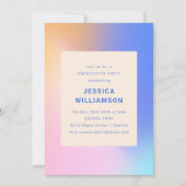 Retro Abstrakte glänzende Lila rosa Abschluss Einladung (Vorderseite)