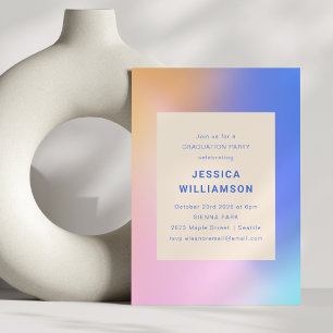 Retro Abstrakte glänzende Lila rosa Abschluss Einladung