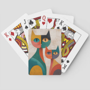 Retro Abstrakte Katzen Spielkarten