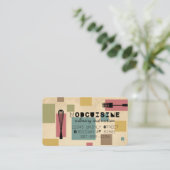 Retro abstrakte Küchengeräte Kochkunst Koch Visitenkarte (Stehend Vorderseite)