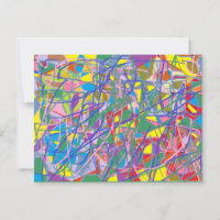 REtro abstrakte Kunst mit vielen Farben und Linien