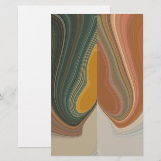 Retro Abstrakte Kunstdrucke Briefpapier (Vorne/Hinten)
