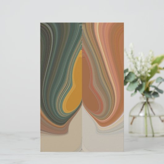 Retro Abstrakte Kunstdrucke Briefpapier (Stehend Vorderseite)