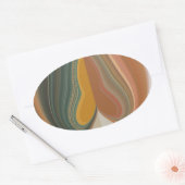 Retro Abstrakte Kunstdrucke Ovaler Aufkleber (Umschlag)