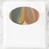 Retro Abstrakte Kunstdrucke Ovaler Aufkleber (Tasche)