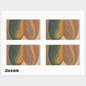 Retro Abstrakte Kunstdrucke Rechteckiger Aufkleber (Blatt)