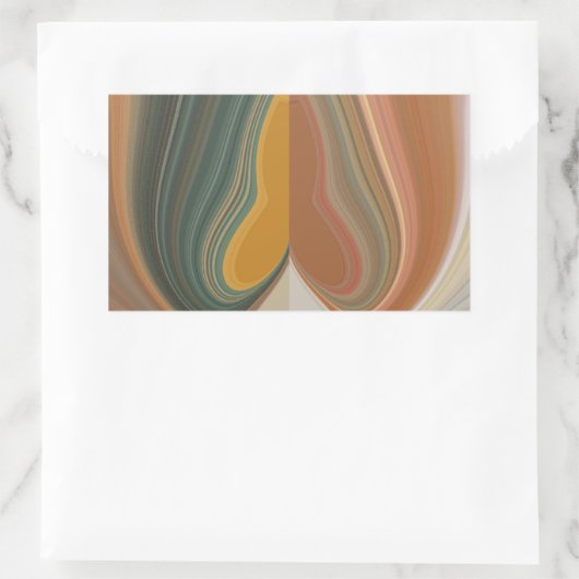 Retro Abstrakte Kunstdrucke Rechteckiger Aufkleber (Tasche)