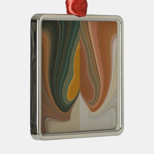 Retro Abstrakte Kunstdrucke Silbernes Ornament (Rechts)