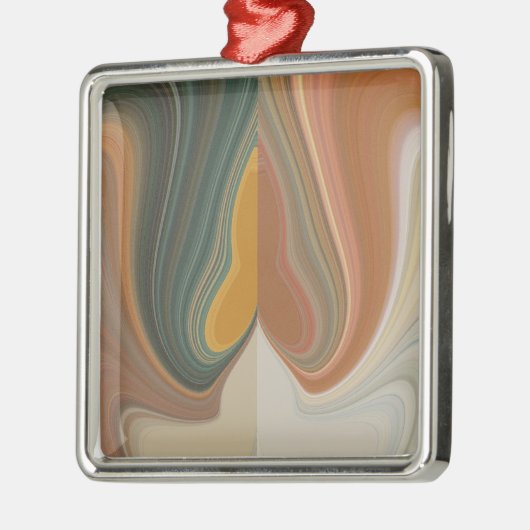 Retro Abstrakte Kunstdrucke Silbernes Ornament (Links)