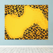 Retro Abstrakte Leopard-Printhaut (gelb, schwarz) Leinwanddruck (Insitu (Holzboden))