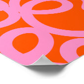 Retro-Abstrakte Linien Orange und Rosa Poster (Ecke)