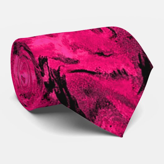 Retro abstrakte magentarote heißes Rosa-Krawatte Krawatte (Gerollt)