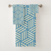 Retro Abstrakte optische Illusion Kubus Muster bla Badhandtuch Set (Insitu)