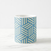 Retro Abstrakte optische Illusion Kubus Muster bla Kaffeetasse (Mittel)