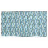 Retro Abstrakte optische Illusion Kubus Muster bla Kissenbezug (Vorderseite-Links)