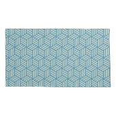 Retro Abstrakte optische Illusion Kubus Muster bla Kissenbezug (Rückseite-Links)