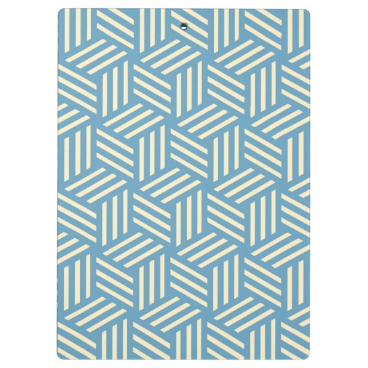 Retro Abstrakte optische Illusion Kubus Muster bla Klemmbrett (Rückseite)