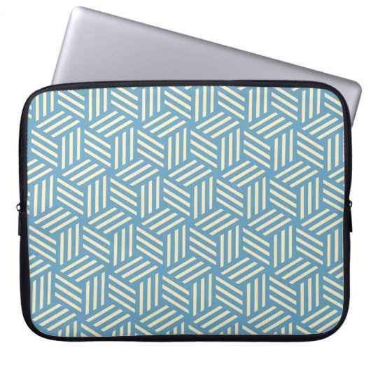 Retro Abstrakte optische Illusion Kubus Muster bla Laptopschutzhülle (Vorderseite)
