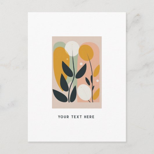 Retro, abstrakte Pflanze, Postkarte (Vorderseite)