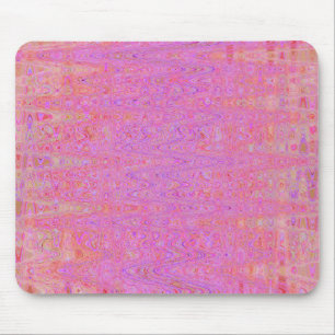 Retro Abstrakte Rosa- und Orangenquiggie-Linien Mousepad