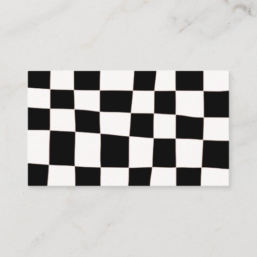 Retro-Abstrakte Schwarz-weiße Checkerboard Einfach Visitenkarte (Rückseite)