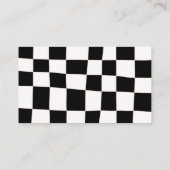 Retro-Abstrakte Schwarz-weiße Checkerboard Künstle Visitenkarte (Rückseite)