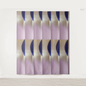 Retro-Abstrakte Semi-Circles auf Soft-Gold Wandteppich (Vorderseite)