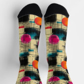 Retro-Abstrakte Socken mit farbenfroher Circle-Des (Oben)