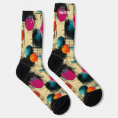 Retro-Abstrakte Socken mit farbenfroher Circle-Des (Rechts)