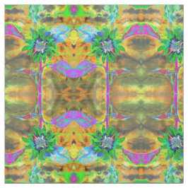 Retro abstrakte Sonnenblumenmalerei mit grünem Gol Stoff