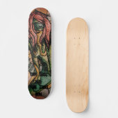Retro-abstrakte Stadtkunst Skateboard (Vorderseite)