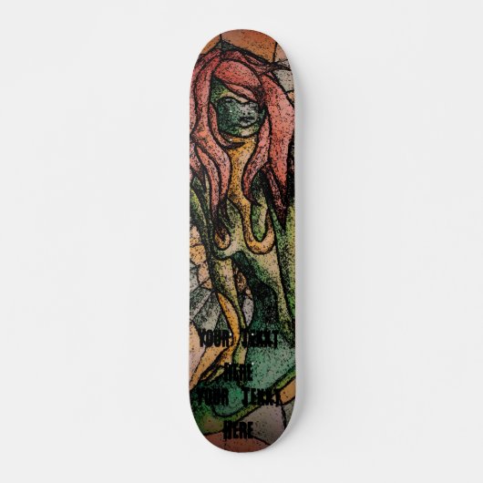 Retro-abstrakte Stadtkunst Skateboard (Vorne)