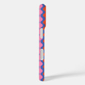 Retro Abstrakte Streifen Blau Rosa Personalisierte Case-Mate iPhone Hülle (Rückseite / Rechts)