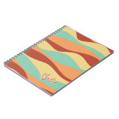 Retro Abstrakte Streifen der 1970er Jahre Name hin Notizblock (Linke Seite)