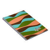 Retro Abstrakte Streifen der 1970er Jahre Name hin Notizblock (Rechte Seite)