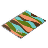 Retro Abstrakte Streifen der 1970er Jahre Name hin Notizblock (Linke Seite)