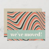 Retro-Abstrakte Streifen Peach-Mausadresse Postkarte (Vorne/Hinten)