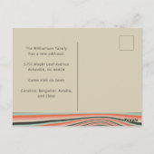 Retro-Abstrakte Streifen Peach-Mausadresse Postkarte (Rückseite)