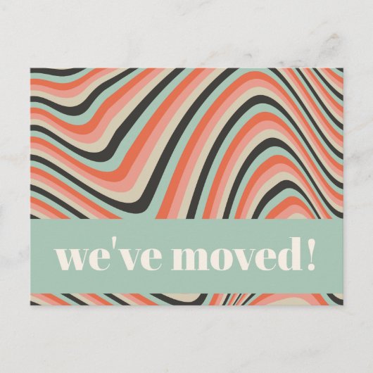 Retro-Abstrakte Streifen Peach-Mausadresse Postkarte (Vorderseite)